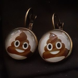 Cabachon Glass Earrings POOP! IMOGI💩💩💩💩💩💩💩